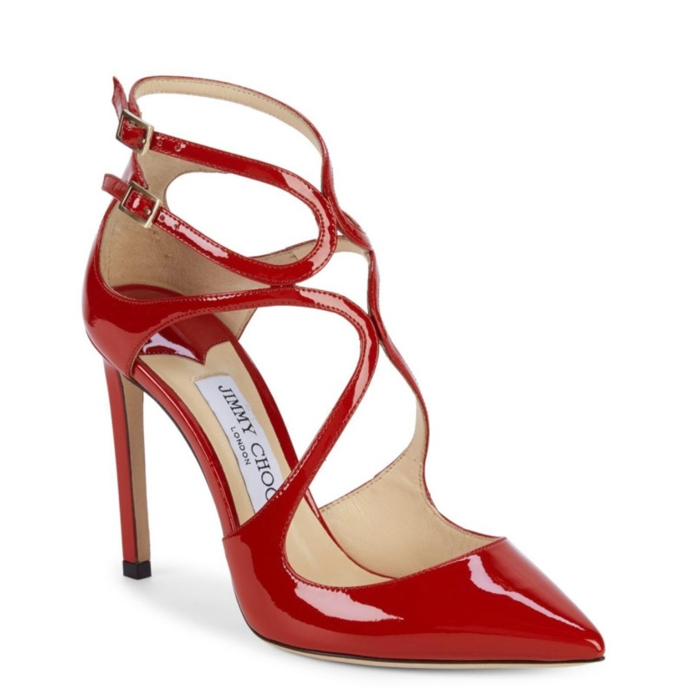 Size 38 Jimmy Choo Lancer in red great condition Christmas holiday party